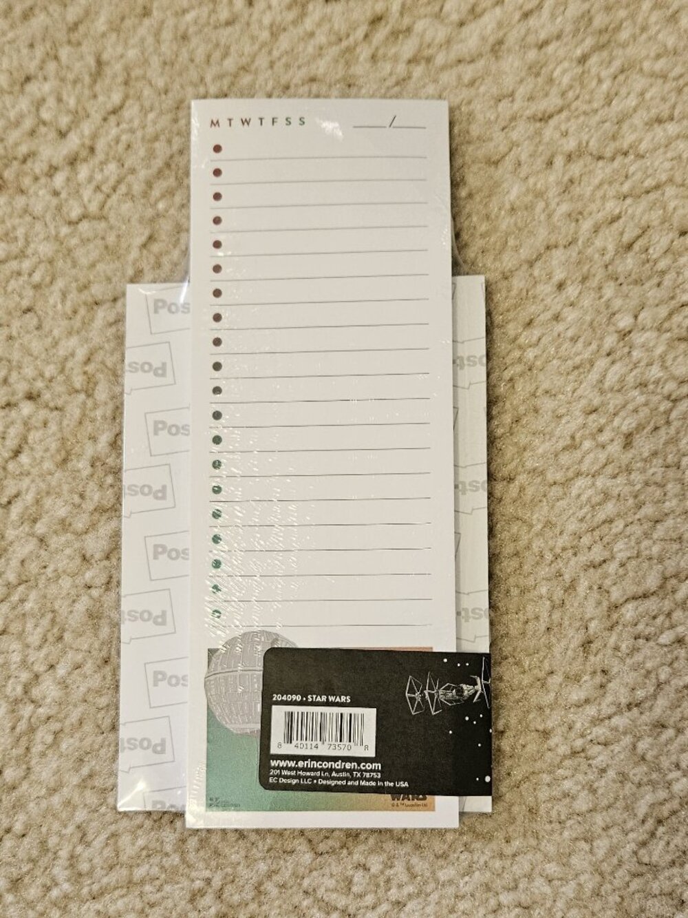 Erin Condren Star Wars Weekly Productivity Sticky Notepad Set NEW